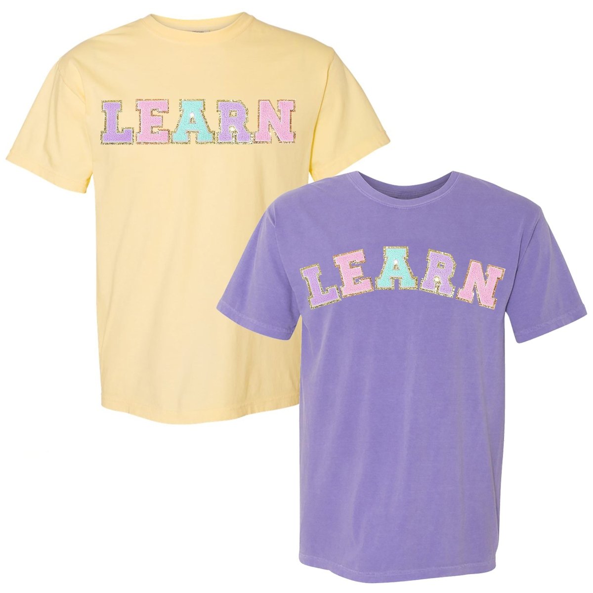 Learn Letter Patch Comfort Colors T-Shirt - United Monograms
