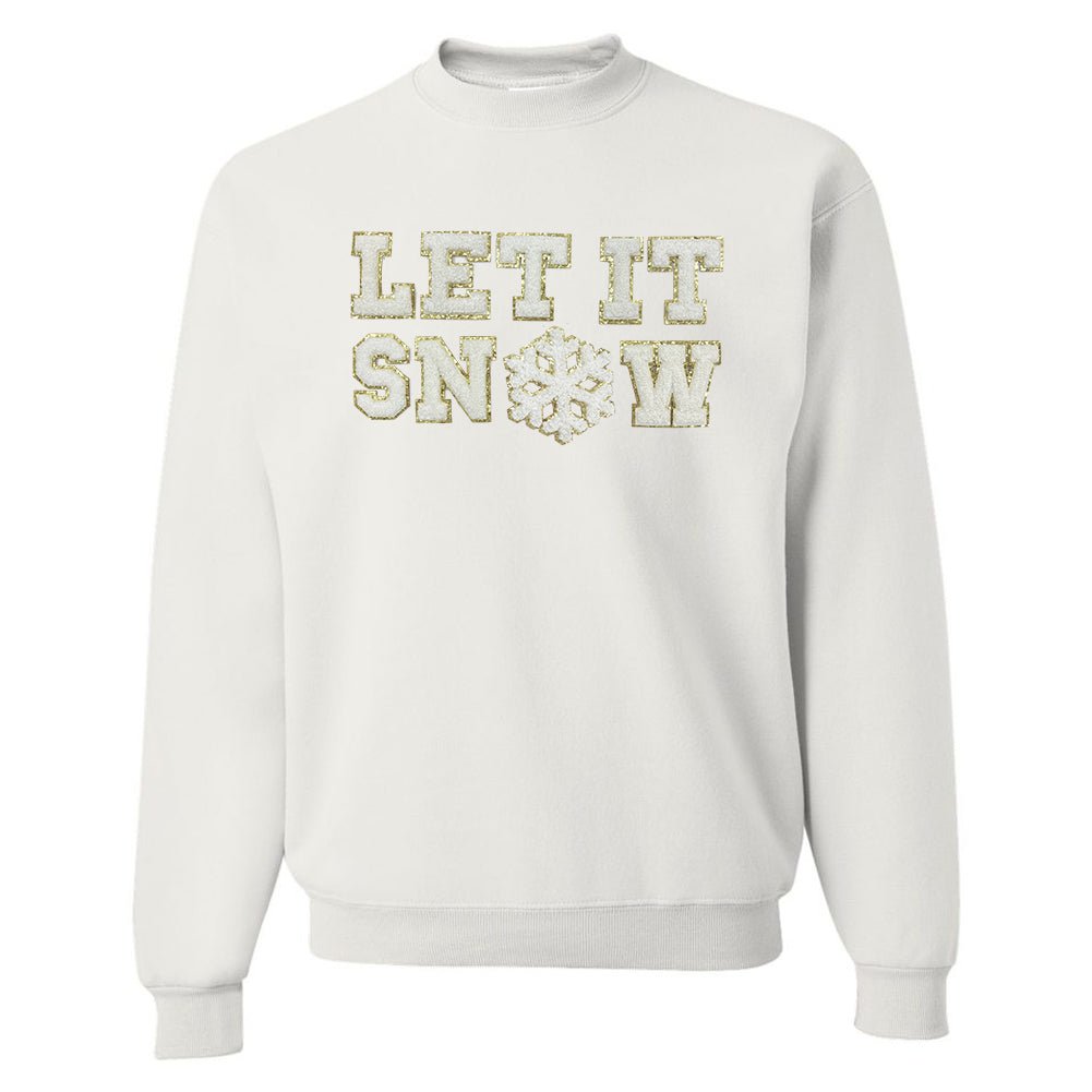 Let It Snow Letter Patch Crewneck Sweatshirt - United Monograms