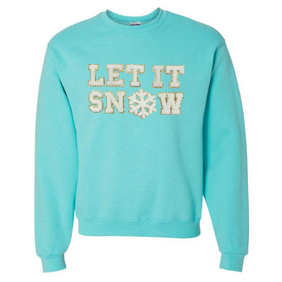 Let It Snow Letter Patch Crewneck Sweatshirt - United Monograms