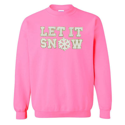 Let It Snow Letter Patch Crewneck Sweatshirt - United Monograms