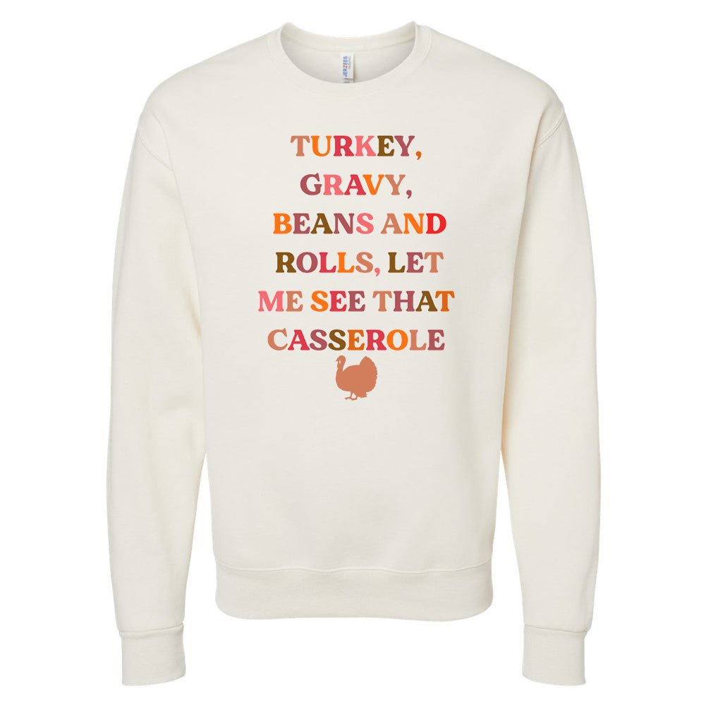 'Let Me See That Casserole' Cream Crewneck Sweatshirt - United Monograms