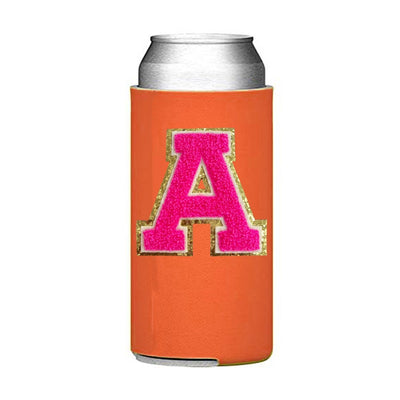 Letter Patch Slim Can Koozie - United Monograms