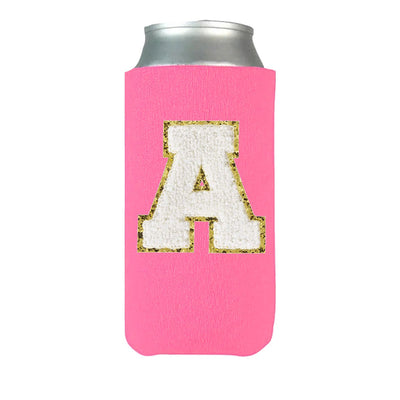 Letter Patch Slim Can Koozie - United Monograms