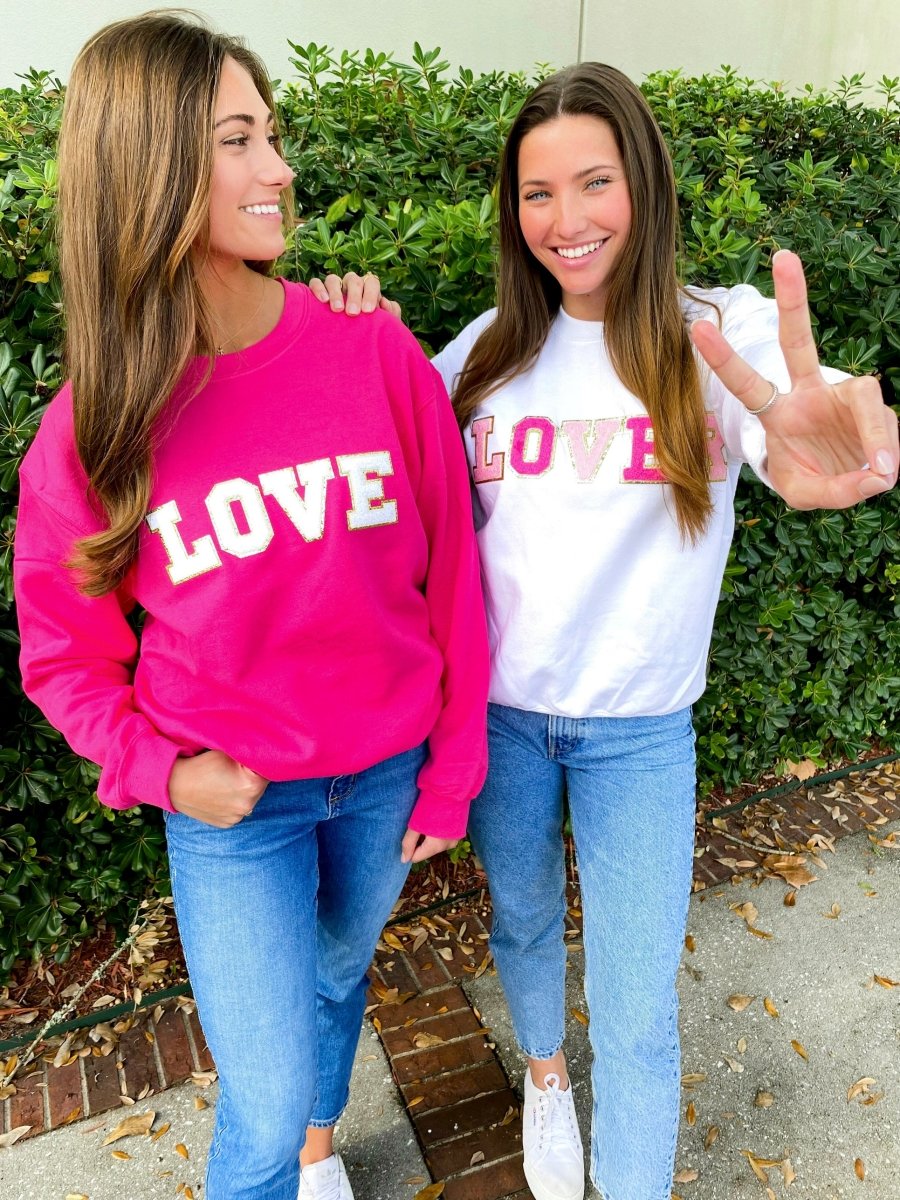 Love/Lover Letter Patch Crewneck Sweatshirt - United Monograms