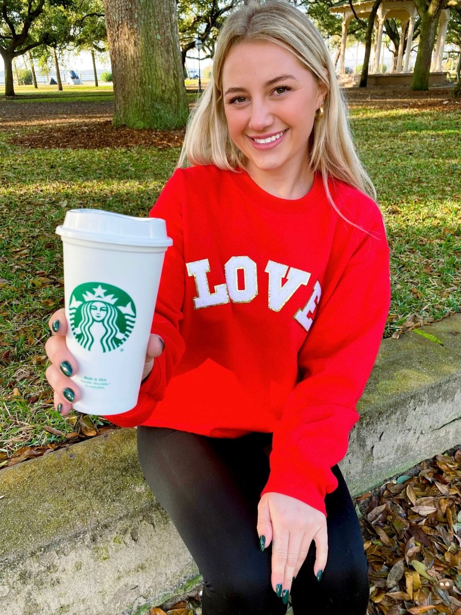 Love/Lover Letter Patch Crewneck Sweatshirt - United Monograms