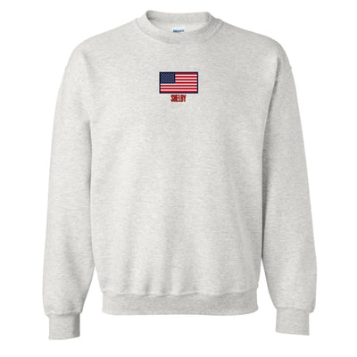 Make It Yours™ 'American Flag' Crewneck Sweatshirt - United Monograms