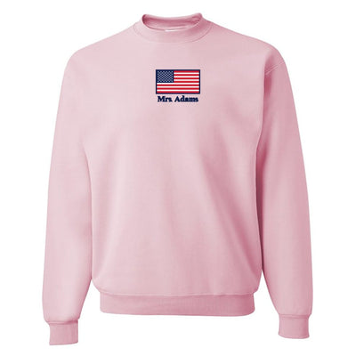 Make It Yours™ 'American Flag' Crewneck Sweatshirt - United Monograms