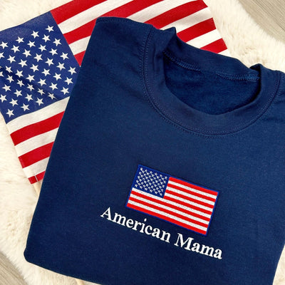 Make It Yours™ 'American Flag' Crewneck Sweatshirt - United Monograms