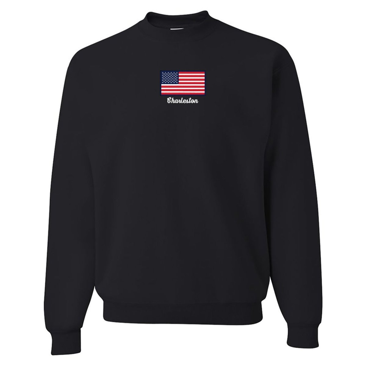 Make It Yours™ 'American Flag' Crewneck Sweatshirt - United Monograms