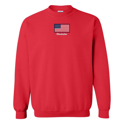 Make It Yours™ 'American Flag' Crewneck Sweatshirt - United Monograms