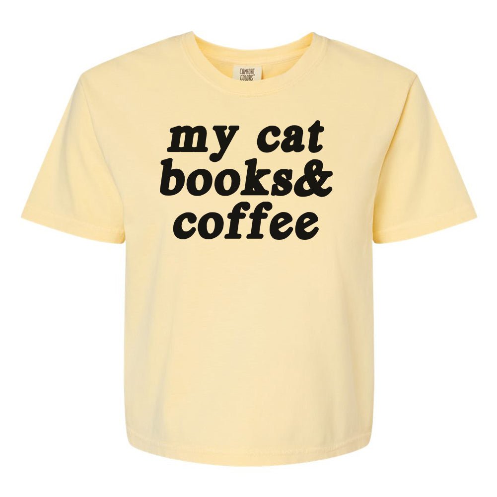 Make It Yours™ '...Books & Coffee' Boxy T-Shirt - United Monograms