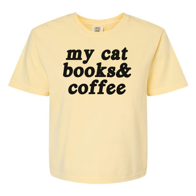 Make It Yours™ '...Books & Coffee' Boxy T-Shirt - United Monograms