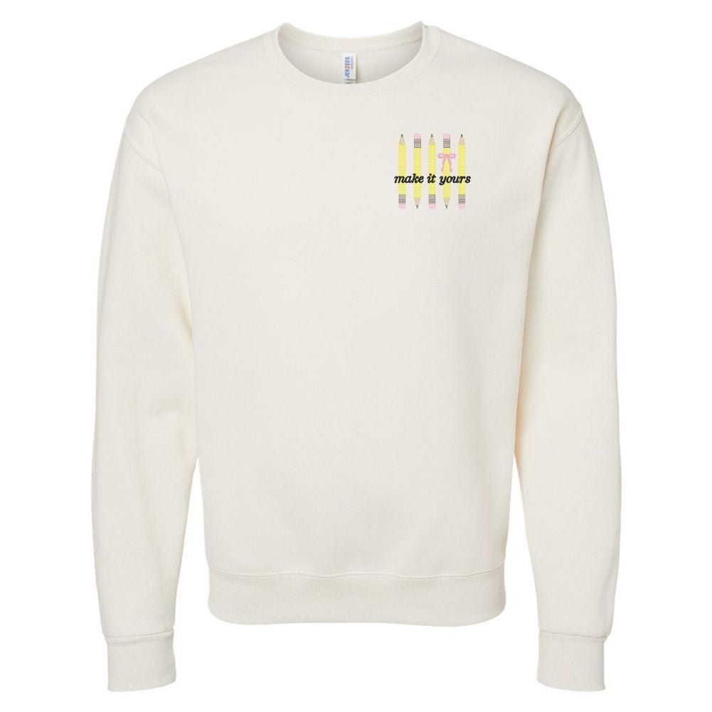 Make It Yours™ 'Bow & Pencil' Crewneck Sweatshirt - United Monograms