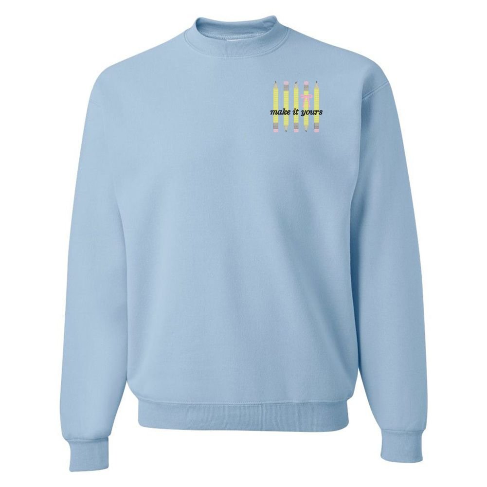 Make It Yours™ 'Bow & Pencil' Crewneck Sweatshirt - United Monograms