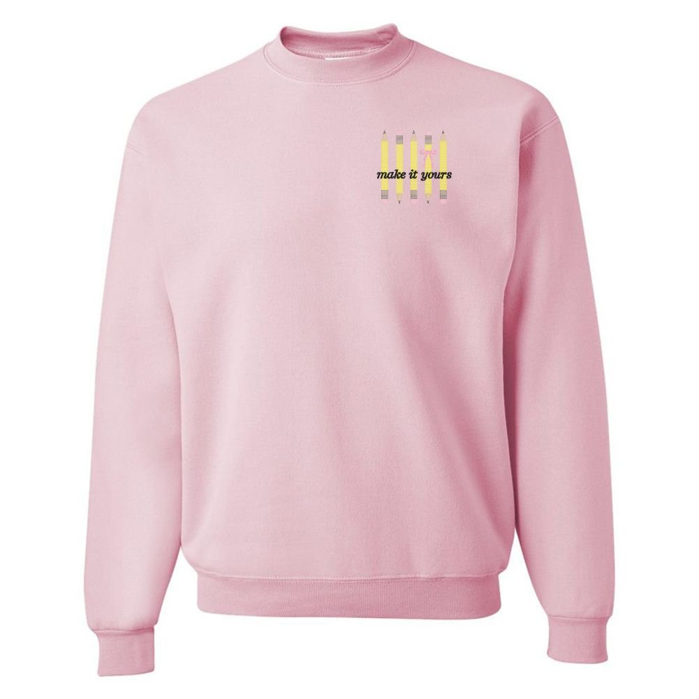 Make It Yours™ 'Bow & Pencil' Crewneck Sweatshirt - United Monograms