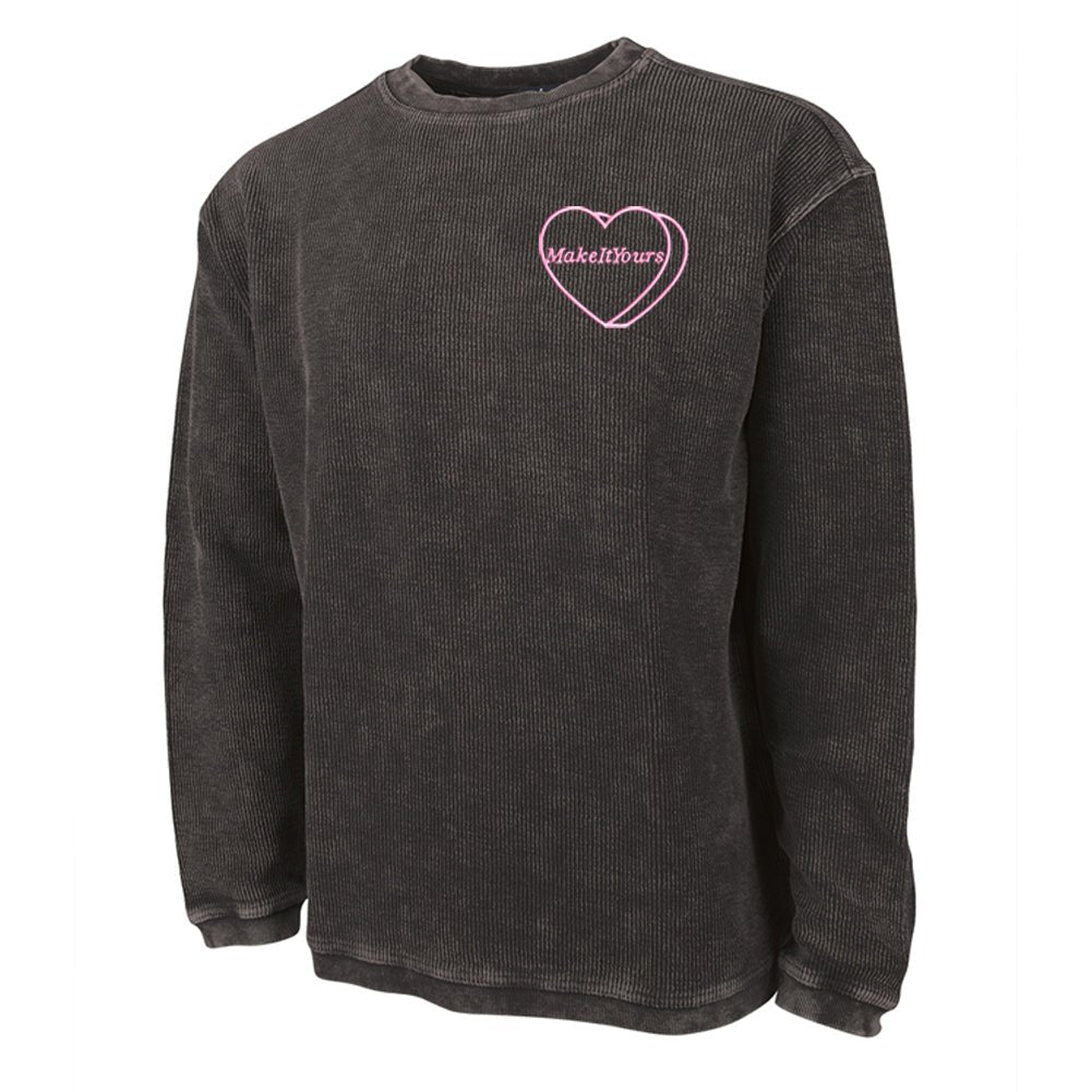 Make It Yours™ 'Candy Heart' Embroidered Corded Crewneck - United Monograms