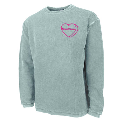 Make It Yours™ 'Candy Heart' Embroidered Corded Crewneck - United Monograms