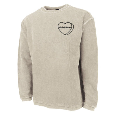 Make It Yours™ 'Candy Heart' Embroidered Corded Crewneck - United Monograms