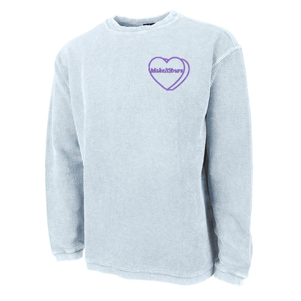 Make It Yours™ 'Candy Heart' Embroidered Corded Crewneck - United Monograms