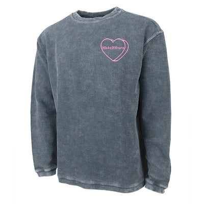 Make It Yours™ 'Candy Heart' Embroidered Corded Crewneck - United Monograms