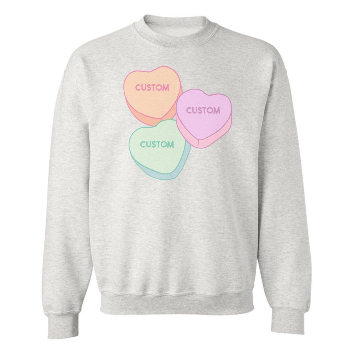 Make It Yours™ 'Candy Hearts' Crewneck Sweatshirt - United Monograms