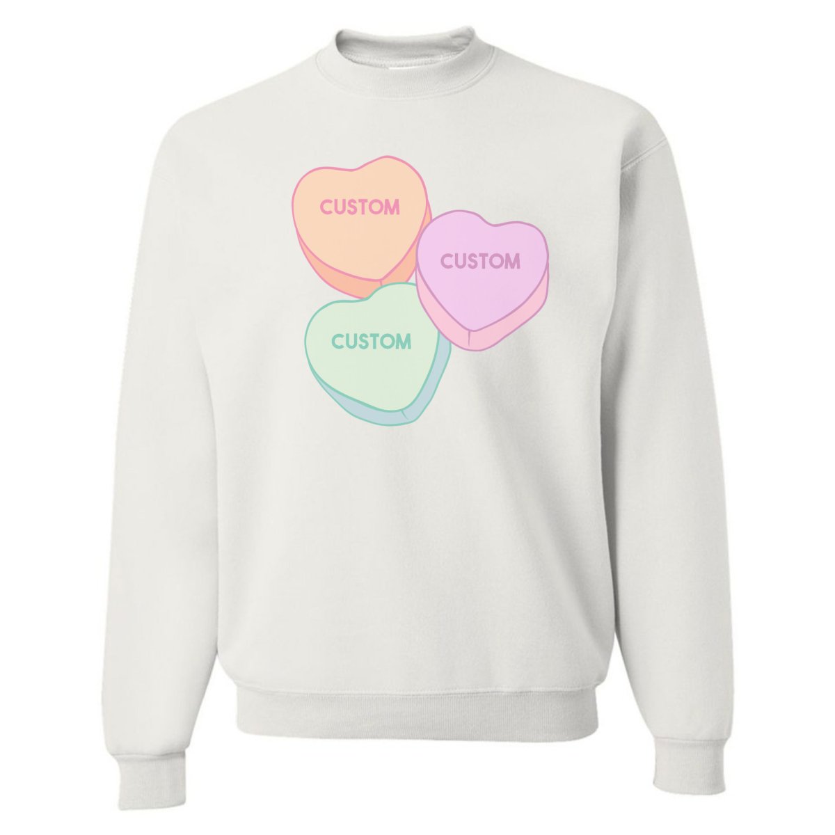 Make It Yours™ 'Candy Hearts' Crewneck Sweatshirt - United Monograms