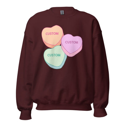 Make It Yours™ 'Candy Hearts' Crewneck Sweatshirt - United Monograms