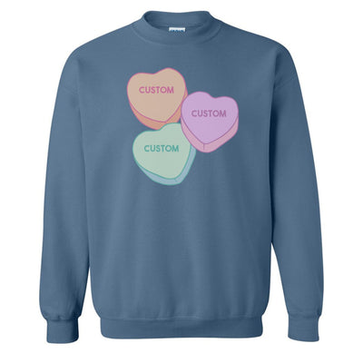 Make It Yours™ 'Candy Hearts' Crewneck Sweatshirt - United Monograms