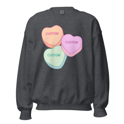 Make It Yours™ 'Candy Hearts' Crewneck Sweatshirt - United Monograms