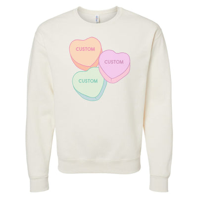 Make It Yours™ 'Candy Hearts' Crewneck Sweatshirt - United Monograms