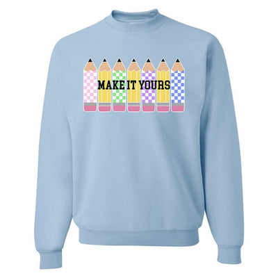Make It Yours™ 'Checkered Pencils' Crewneck Sweatshirt - United Monograms