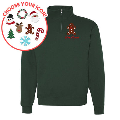 Make It Yours™ Christmas Icon Quarter Zip Sweatshirt - United Monograms