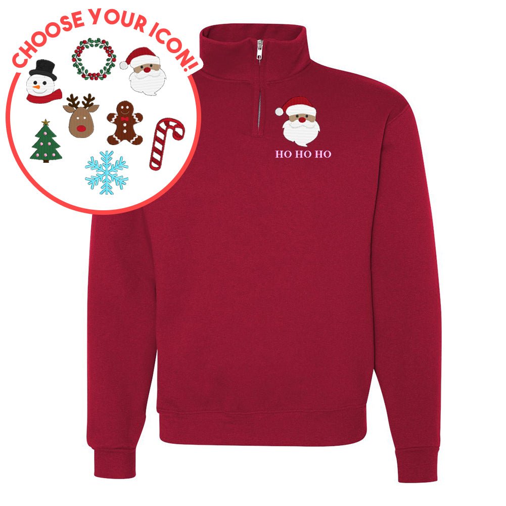 Make It Yours™ Christmas Icon Quarter Zip Sweatshirt - United Monograms