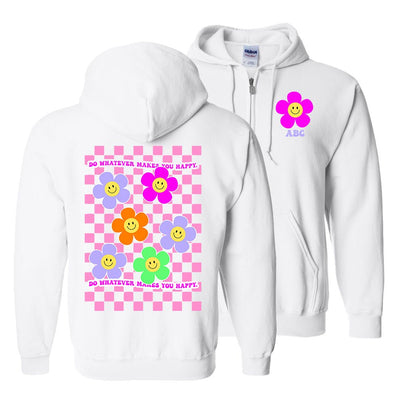 Make It Yours™ 'Do Whatever Makes You Happy' Front & Back Full Zip - United Monograms