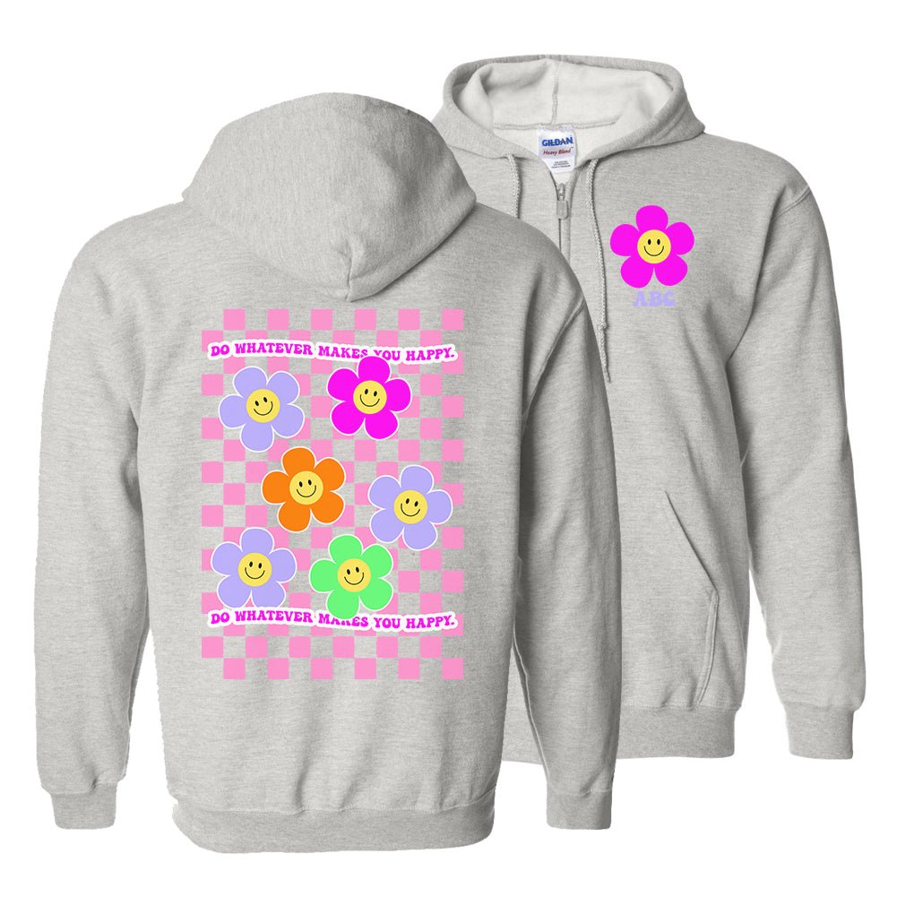 Make It Yours™ 'Do Whatever Makes You Happy' Front & Back Full Zip - United Monograms