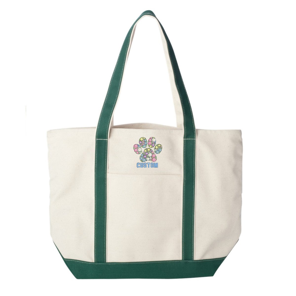 Make It Yours™ 'Floral Paw Print' Canvas Boat Tote - United Monograms