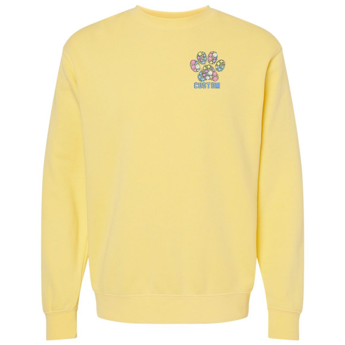 Make It Yours™ 'Floral Paw Print' Cozy Crew - United Monograms