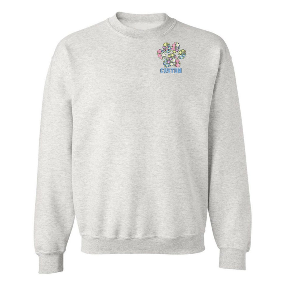 Make It Yours™ 'Floral Paw Print' Crewneck Sweatshirt - United Monograms