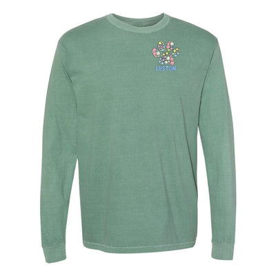 Make It Yours™ 'Floral Paw Print' Long Sleeve T-Shirt - United Monograms
