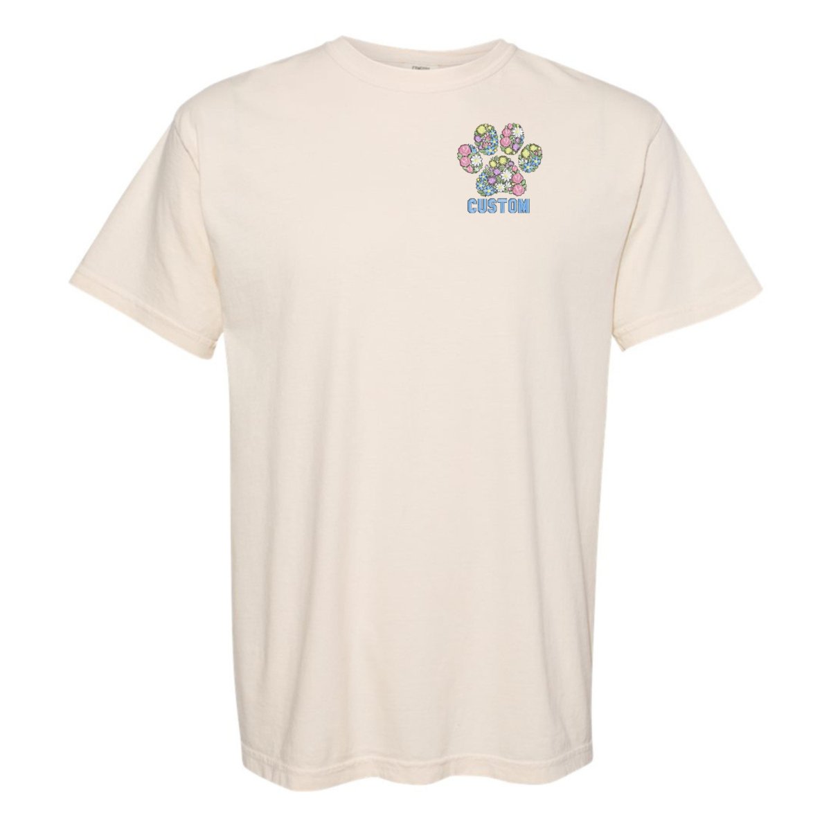 Make It Yours™ 'Floral Paw Print' T-Shirt - United Monograms