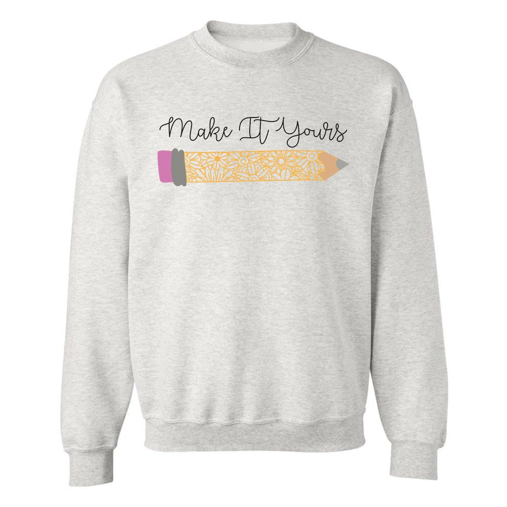 Make It Yours™ 'Floral Pencil' Crewneck Sweatshirt - United Monograms