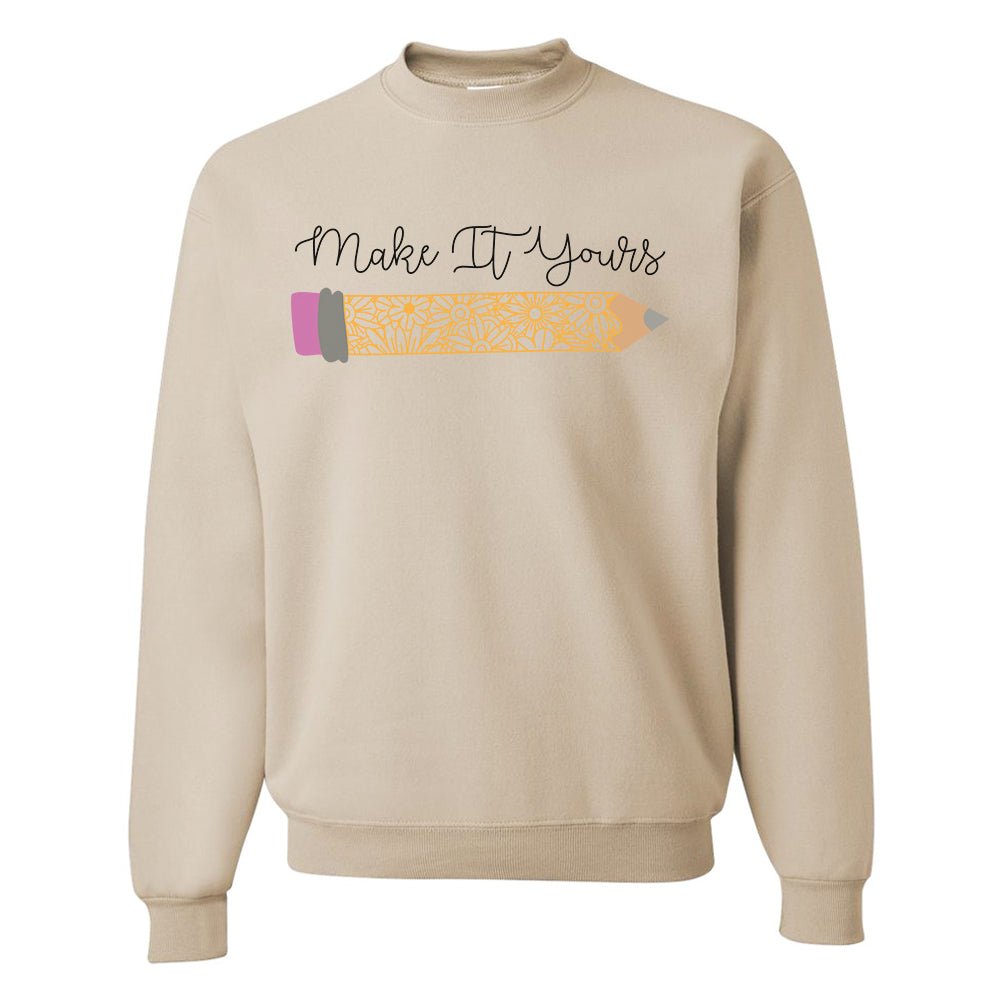 Make It Yours™ 'Floral Pencil' Crewneck Sweatshirt - United Monograms