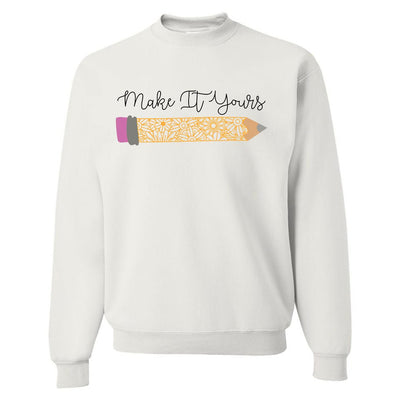 Make It Yours™ 'Floral Pencil' Crewneck Sweatshirt - United Monograms