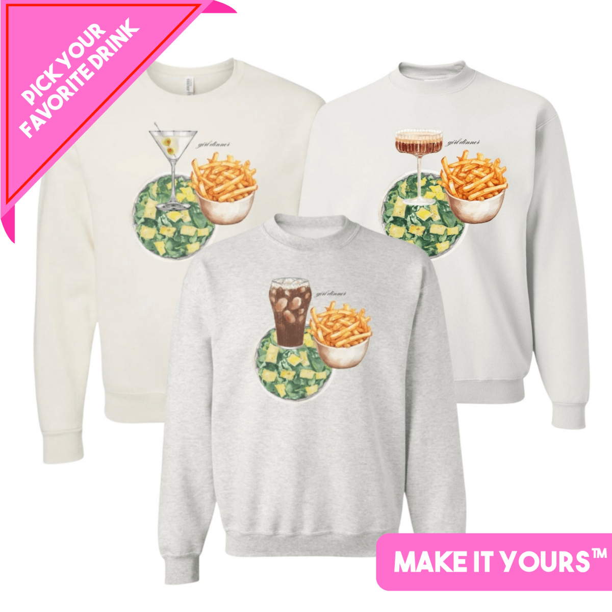 Make It Yours™ ‘Girl Dinner’ Crewneck Sweatshirt - United Monograms