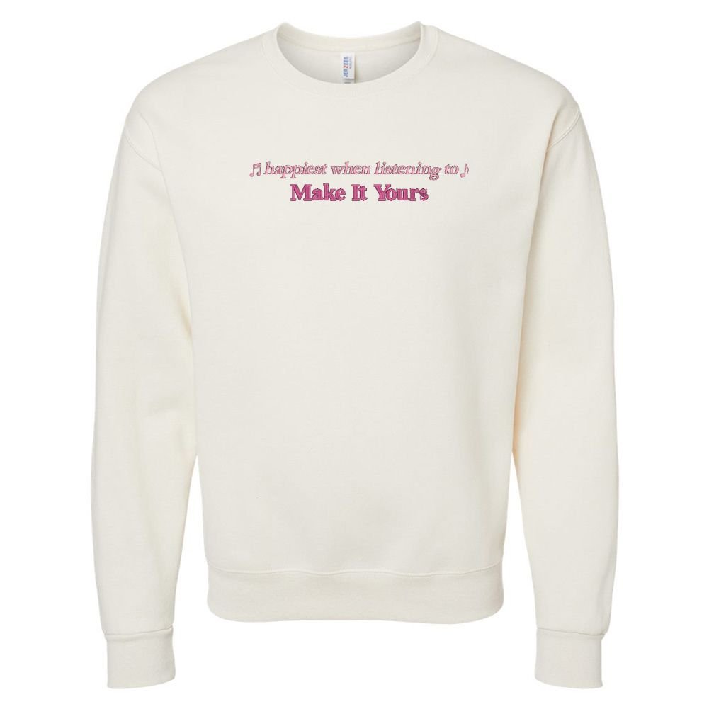 Make It Yours™ 'Happiest When Listening To' Crewneck Sweatshirt - United Monograms