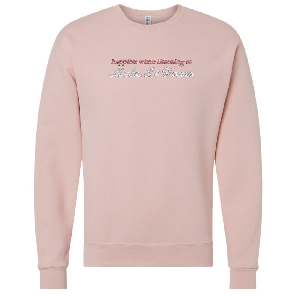 Make It Yours™ 'Happiest When Listening To' Crewneck Sweatshirt - United Monograms