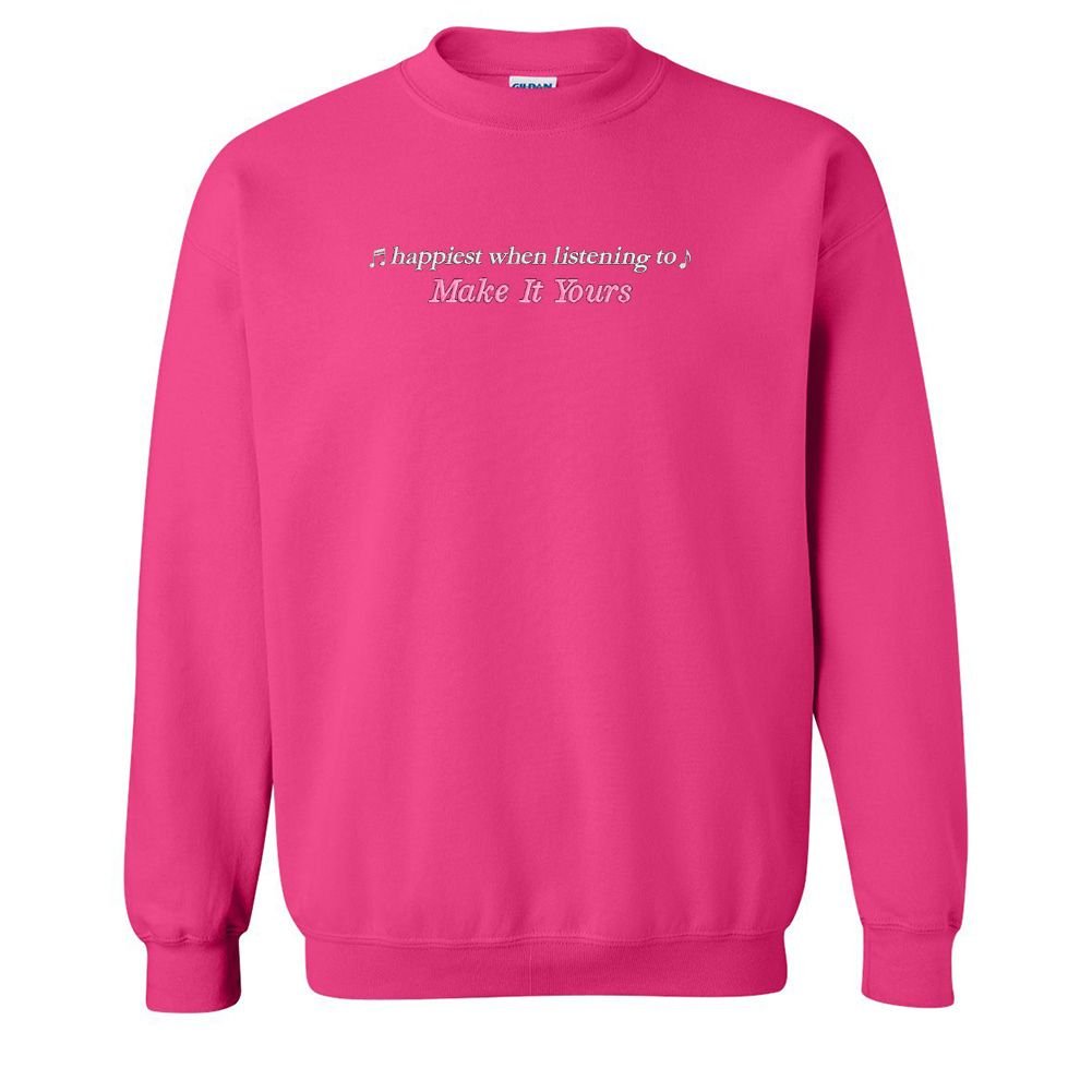 Make It Yours™ 'Happiest When Listening To' Crewneck Sweatshirt - United Monograms