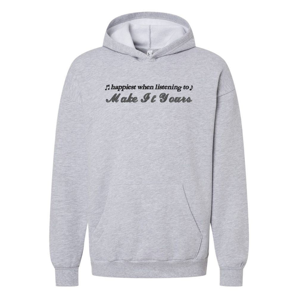 Make It Yours™ 'Happiest When Listening To' Hangout Hoodie - United Monograms