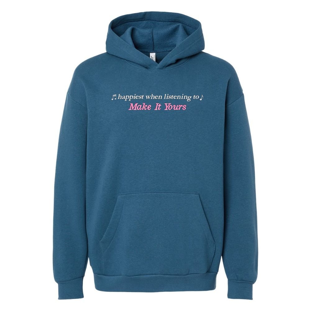 Make It Yours™ 'Happiest When Listening To' Hangout Hoodie - United Monograms