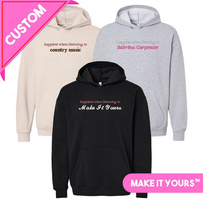 Make It Yours™ 'Happiest When Listening To' Hangout Hoodie - United Monograms